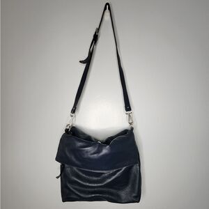 Pulicati Women's Super Soft Leather Satchel Purse Bag Tote Made in Italy Blue